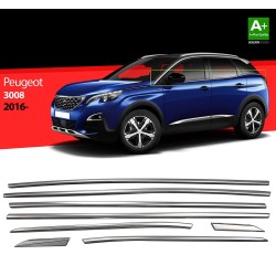 Nerez dekoratívne lišty spodnej hrany okien Peugeot 3008 II