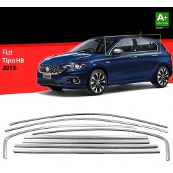 Nerez lišty okolo okien dverí Fiat Tipo Hatchback