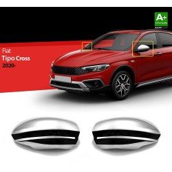 Chrómové kryty zrkadiel Fiat Tipo Cross