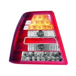 Zadné svetlá VW Bora 4-dv. červeno / kryštálové LED