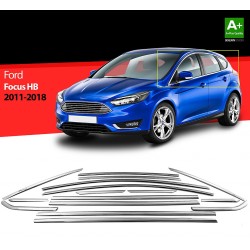 Nerez lišty okien dverí Ford Focus III Hatchback