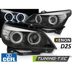 BMW E60/E61 03-04 - predné čierne svetlá D2S s CCFL ANGEL EYES pre xenón