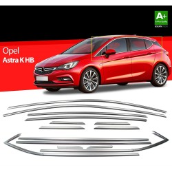 Nerez lišty okolo okien dverí Opel Astra K Hatchback