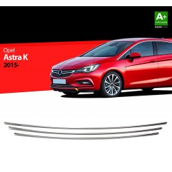 Nerez lišty predného nárazníka Opel Astra K - 3 ks