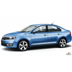 Nerez + ABS lišty dverí Škoda Rapid