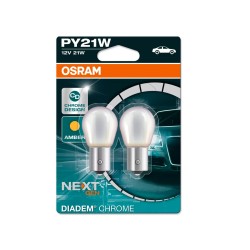 OSRAM DIADEM CHROME autožiarovky BAU15s - chrómová banka s oranžovým svetlom