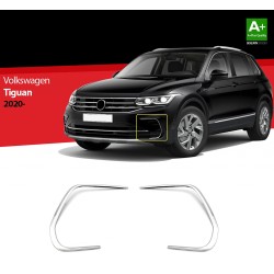 Nerez rámčeky okolo hmloviek nárazníku Volkswagen TIGUAN II