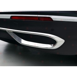 Nerez chróm koncovky výfuku a lišta nárazníka Volkswagen Tiguan II facelift