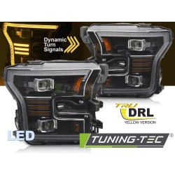 FORD F150 MK13 14-17 - predné svetlá LED čierna DRL