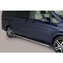  oválne bočné nášľapy Misutonida so stúpadlami pre Mercedes Vito od r.v. 2010- (krátky rázvor - 3200mm) / V Class W447 od r.v. 2014->, nerezové, 95x60mm 