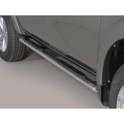  oválne bočné nášľapy Misutonida so stúpadlami pre Mitsubishi L200 V double / extracab,  od r.v. 2015- / 2019- , nerezové, 95x60mm 