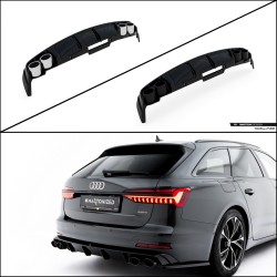 Audi A6 C8 2018-2023, vložka zadného nárazníka s imitáciami koncoviek výfuku, Maxton Design