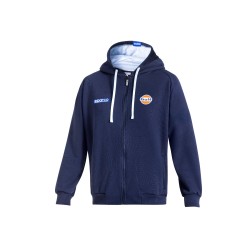 Sparco mikina na zips s kapucí Gulf, farba modrá