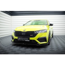 Škoda Octavia IV RS spojler pod predný nárazník s krídelkami V2 Maxton design
