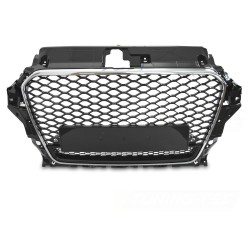 Audi A3 8V 2012-2016 - Predná maska ​​ČIERNA LESKLÁ s chróm rámčekom s PDC