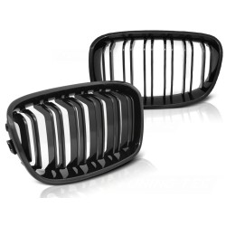BMW F20 F21 11-12.14 GLOSSY BLACK DOUBLE BAR M-LOOK - predná maska
