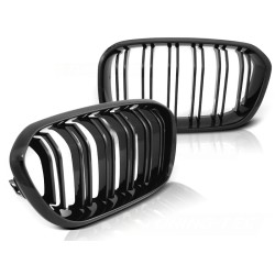 BMW F20 F21 LCI 15-18 GLOSSY BLACK DOUBLE BAR - predná maska