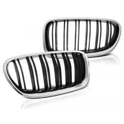 BMW F10 / F11 10-16 M5 LOOK CHROME GLOSY BLACK - predná maska