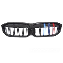 BMW G20/G21 LCI 2022 - Predná maska double bar čierna lesklá s trikolórou