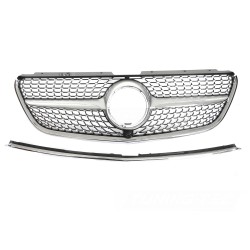 Mercedes Vito W447 2014-2019 - Predná maska ​​DIAMOND STYLE strieborná s chrómom