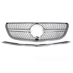 Mercedes V-Class W447 2014-2019 - Predná maska ​​DIAMOND STYLE strieborná s čiernym