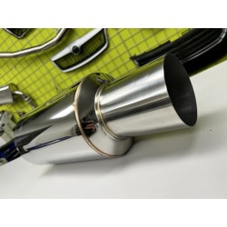 Športový univerzálny tlmič výfuku - guľatá koncovka 115mm/65mm