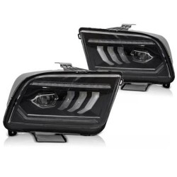 FORD MUSTANG 2004-2009 - predné LED svetlá TUBE ČIERNA