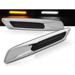 BMW E60 / E61 04-10 - LED smerovky dymové strieborný chróm