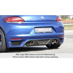 Rieger spojler pod zadný nárazník pre Volkswagen Scirocco 3 13 2-dver. pred faceliftom r.v. 08/08-04/14, plast ABS bez povrchovej úpravy, pre dvojité koncovky na oboch stranách