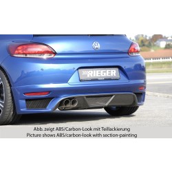 Rieger spojler pod zadný nárazník pre Volkswagen Scirocco 3 13 2-dver. pred faceliftom r.v. 08/08-04/14, plast ABS bez povrchovej úpravy, pre dvojitú koncovku vlevo