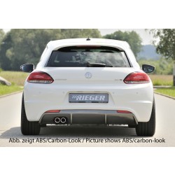 Rieger vložka zadného nárazníka pre R-Line zadný nárazník pre Volkswagen Scirocco 3 13 2-dver. vr. faceliftu, plast ABS bez povrchovej úpravy, pre orig. dvojitú koncovku vľavo