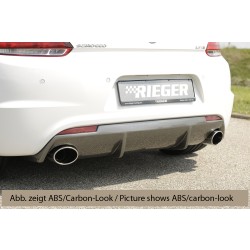 Rieger vložka zadného nárazníka pre R-Line zadný nárazník pre Volkswagen Scirocco 3 13 2-dver. vr. faceliftu, plast ABS bez povrchovej úpravy, pre športové koncovky na oboch stranách 126x94 mm