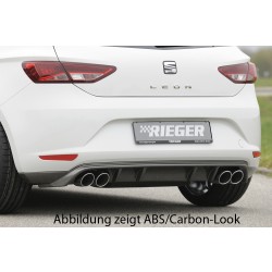 Rieger spojler pod zadný nárazník pre Seat Leon 5F 3-dver. (sc), 5-dver. pred faceliftom r.v. 10/12-12/16, plast ABS bez povrchovej úpravy, pre dvojité koncovky na oboch stranách