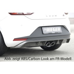 Rieger spojler pod zadný nárazník pre Seat Leon 5F 3-dver. (sc), 5-dver. pred faceliftom r.v. 10/12-12/16, plast ABS bez povrchovej úpravy, pre dvojitú koncovku uprostred