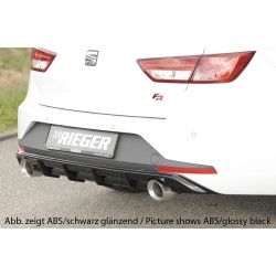 Rieger vložka zadného nárazníka pre Seat Leon FR 5F 5-dver. (ST/Combi) pred faceliftom, plast ABS bez povrchovej úpravy, pre športové koncovky na oboch stranách 100 mm