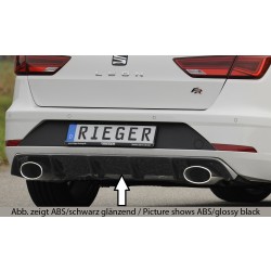 Rieger vložka zadného nárazníka pre Seat Leon FR 5F 5-dver. (ST/Combi) po faceliftu, plast ABS bez povrchovej úpravy, pre športové koncovky na oboch stranách 152x95 mm