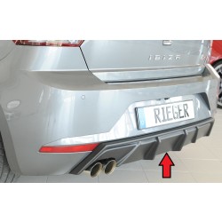 Rieger vložka zadného nárazníka pre Seat Ibiza FR KJ 5-dver., plast ABS bez povrchovej úpravy, pre dvojitú koncovku vlevo 2x76 mm