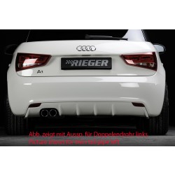 Rieger vložka zadného nárazníka pre Audi A1 8X 3-dver., 5-dver. (sportback) pred faceliftom, plast ABS bez povrchovej úpravy, mimo S-Line, pre orig. koncovku vliavo