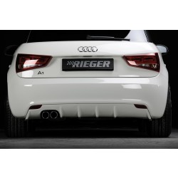 Rieger vložka zadného nárazníka pre Audi A1 8X 3-dver., 5-dver. (sportback) pred faceliftom, plast ABS bez povrchovej úpravy, mimo S-Line, pre orig. dvojitú koncovku vľavo 2x76 mm