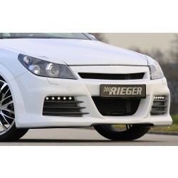 Rieger kompletný predný nárazník pro Opel Astra H vr. GTC, Twin-Top 3-dver., 5-dver., caravan, hatchback, kabriolet, plast ABS bez povrchovej úpravy, s malým výřezem pro ostřikovače předních světlometů, s výřezem na světla pro denní svícení
