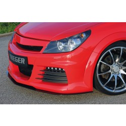 Rieger kompletný predný nárazník pro Opel Astra H vr. GTC, Twin-Top 3-dver., 5-dver., caravan, hatchback, kabriolet, plast ABS bez povrchovej úpravy, s velkým výřezem pro ostřikovače předních světlometů, s výřezem na světla pro denní svícení
