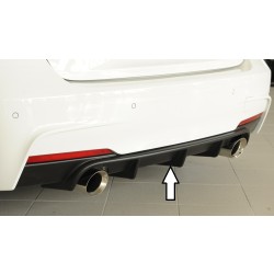Rieger vložka zadného nárazníka pre BMW rad 3 F30, F31 sedan, touring vr. faceliftu, plast ABS bez povrchovej úpravy, pre orig. koncovky na oboch stranách (335i/340i look)