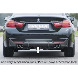 Rieger vložka zadného nárazníka pre BMW rad 4 F32, F33, F36 coupe (3-dver.), gran coupe (5-dver.), kabriolet vr. faceliftu, plast ABS bez povrchovej úpravy, pre dvojité koncovky na oboch stranách 4x76 mm
