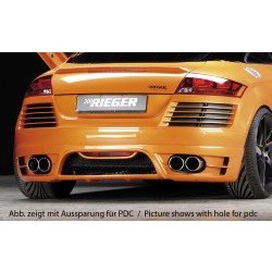 Rieger kompletní zadný nárazník pre Audi TT 8J kupé, roadster, plast ABS bez povrchovej úpravy, pre vozidlá bez parkovacieho asistenta (PDC), pre dvojité koncovky na oboch stranách