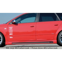 Rieger bočný prah mont. strana ľavá pro Audi A4 8E avant, sedan po faceliftu, r.v. 11/00-10/04, 11/04-, plast ABS bez povrchovej úpravy, s prelisom a výrezom