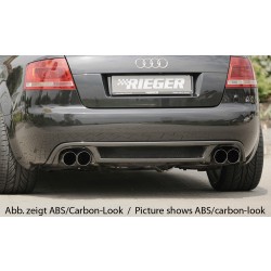 Rieger vložka zadného nárazníka pre Audi A4 8H kabriolet, plast ABS bez povrchovej úpravy, pre dvojité koncovky na oboch stranách 4x90 mm