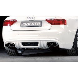 Rieger spojler pod zadný nárazník pre Audi A5 B8, B81 kabriolet, kupé pred faceliftom r.v. 06/07-07/11, plast ABS bez povrchovej úpravy, pre dvojité koncovky na oboch stranách 4x115x85 mm