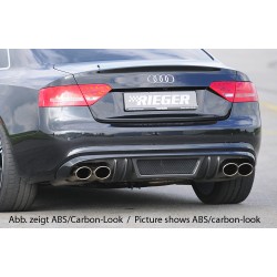 Rieger vložka zadného nárazníka pre Audi A5 B8, B81 kabriolet, kupé pred faceliftom, plast ABS bez povrchovej úpravy, pre športové koncovky na oboch stranách 4x115x85 mm