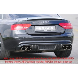 Rieger vložka zadného nárazníka pre Audi A5 S5 B8, B81 kabriolet, kupé pred faceliftom, plast ABS bez povrchovej úpravy, S-Line, pro orig. dvojité koncovky na obou stranách