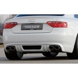 Rieger spojler pod zadný nárazník pre Audi A5 B8, B81 kabriolet, kupé pred faceliftom r.v. 06/07-07/11, plast ABS bez povrchovej úpravy, mimo S-Line, pre dvojité koncovky na oboch stranách 4x115x85 mm